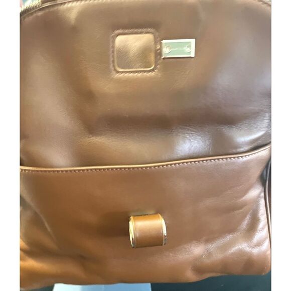 JIMMY CHOO Justine Handbag/Tote Chestnut/Tan Leather Double Strap Shoulder Bag - Picture 3 of 15